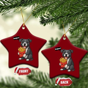 Funny Bonjour French Fries Ceramic Ornament Pitbull Dog Gift TS12 Print Your Wear
