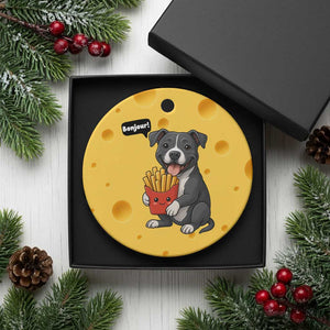 Funny Bonjour French Fries Ceramic Ornament Pitbull Dog Gift TS12 1pc Yellow Cheese Print Your Wear
