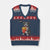 Funny Bonjour French Fries V-Neck Knit Sweater Vest Pitbull Dog Gift TS12 Navy Red Print Your Wear