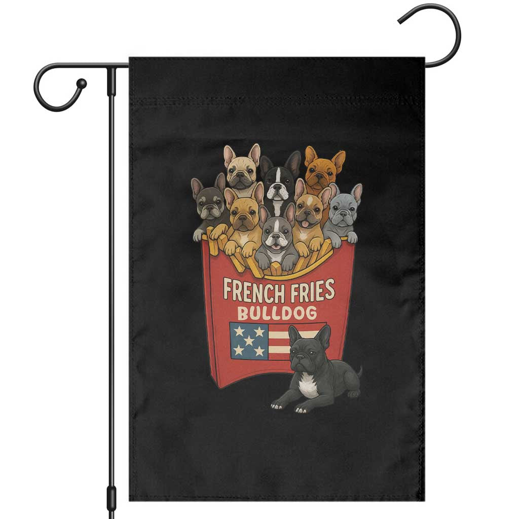Funny French Fries Bulldog Garden Flag Dog Lover Gift TS12 Black Print Your Wear