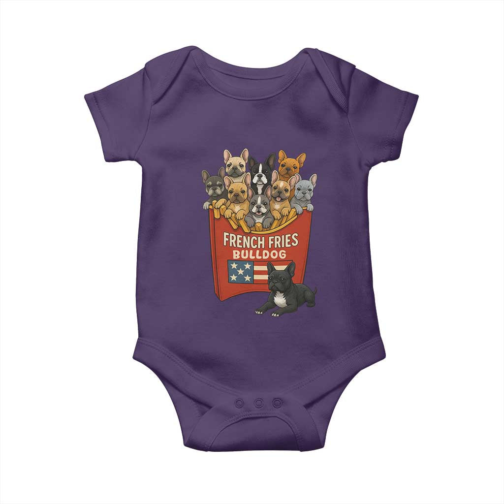 Funny French Fries Bulldog Baby Onesie Dog Lover Gift TS12 Purple Print Your Wear