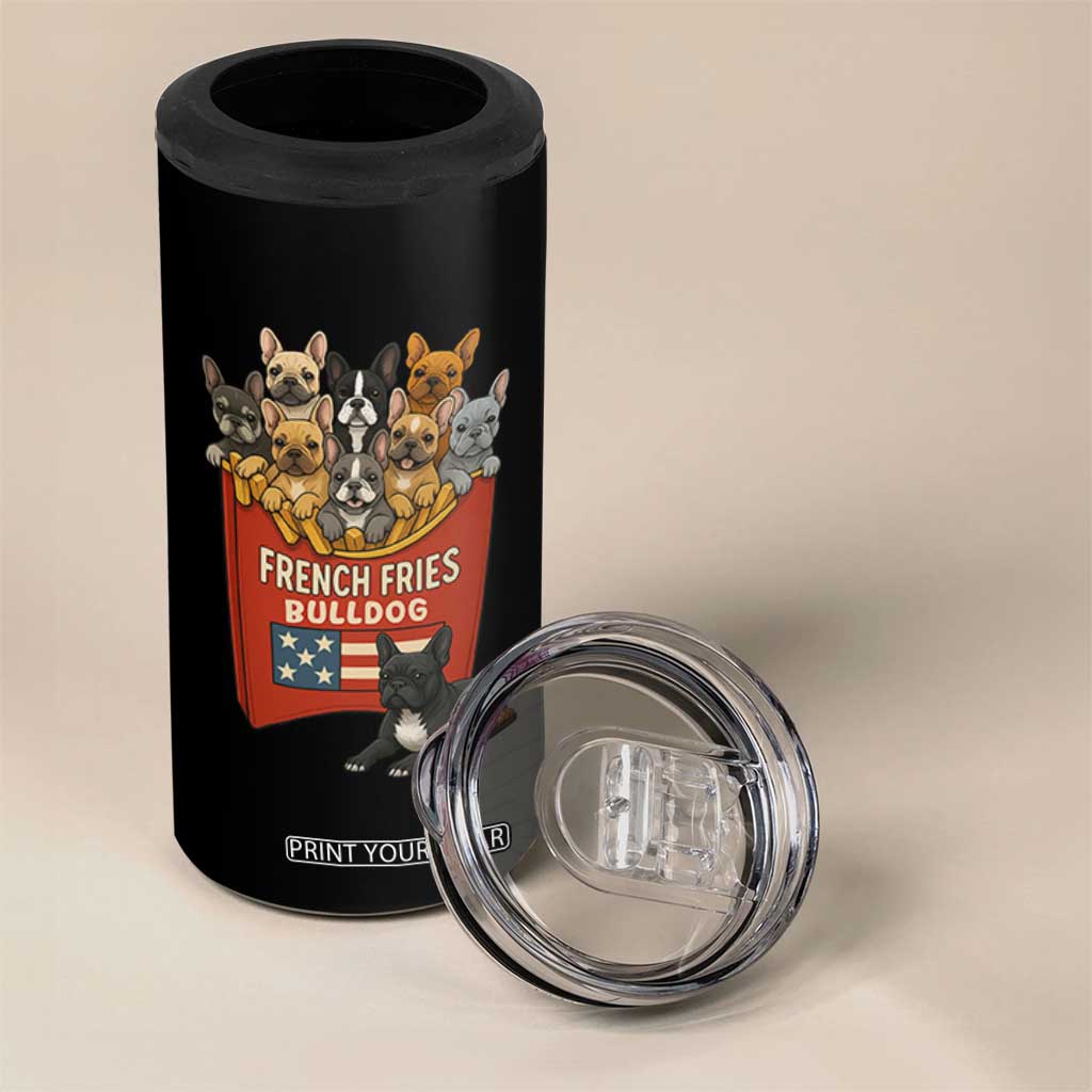 Funny French Fries Bulldog 4 in 1 Can Cooler Tumbler Dog Lover Gift TS12 Print Your Wear