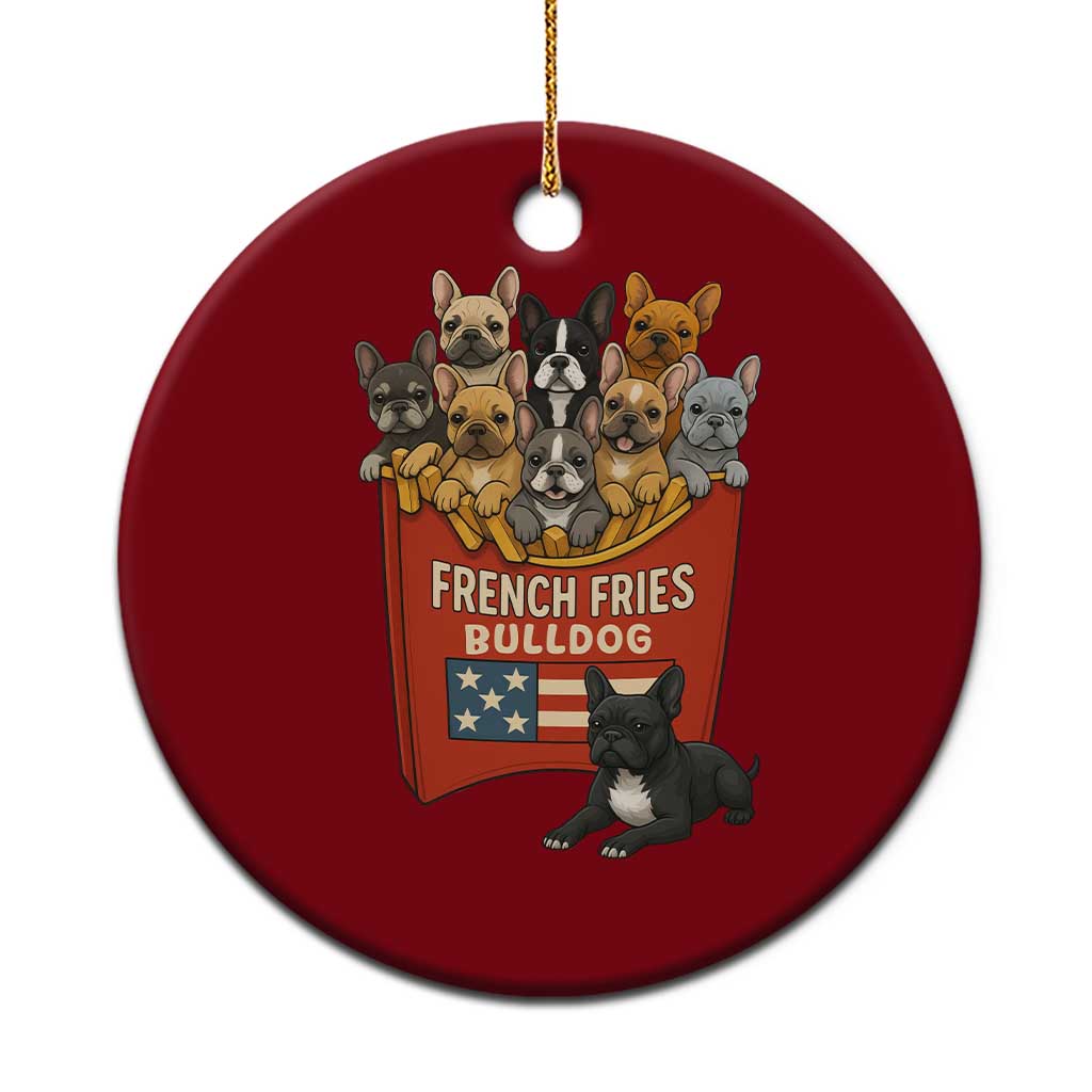 Funny French Fries Bulldog Ceramic Ornament Dog Lover Gift TS12 1pc Red Print Your Wear