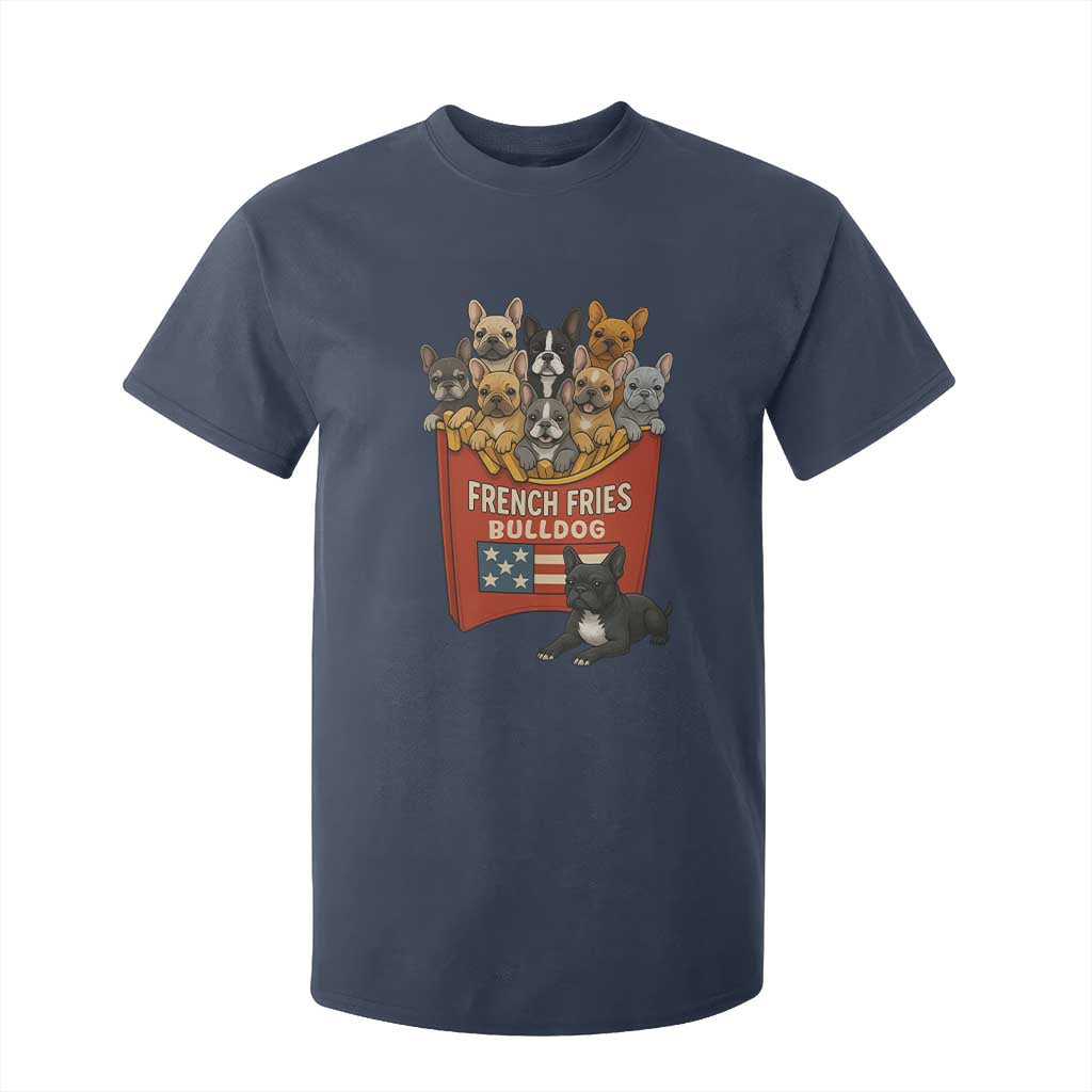 Funny French Fries Bulldog T Shirt For Kid Dog Lover Gift TS12 Navy Print Your Wear