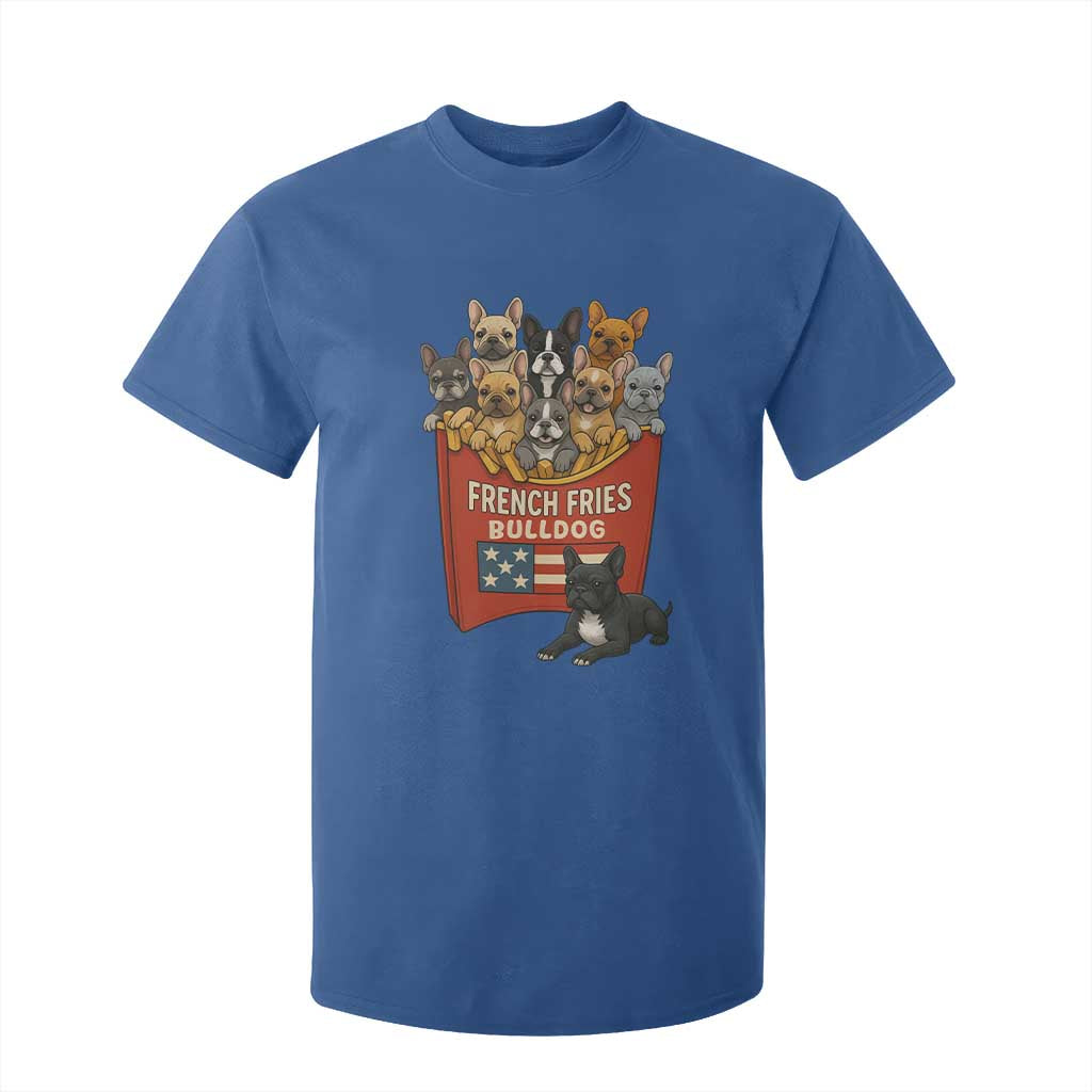 Funny French Fries Bulldog T Shirt For Kid Dog Lover Gift TS12 Royal Blue Print Your Wear