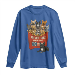 Funny French Fries Bulldog Long Sleeve Shirt Dog Lover Gift TS12 Royal Blue Print Your Wear