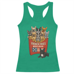 Funny French Fries Bulldog Racerback Tank Top Dog Lover Gift TS12 Irish Green Print Your Wear