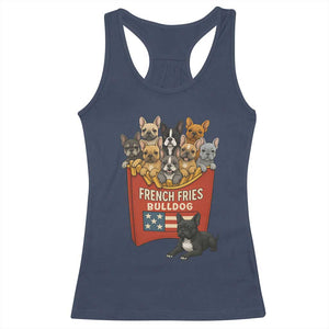 Funny French Fries Bulldog Racerback Tank Top Dog Lover Gift TS12 Navy Print Your Wear