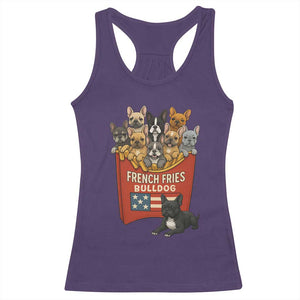 Funny French Fries Bulldog Racerback Tank Top Dog Lover Gift TS12 Purple Print Your Wear