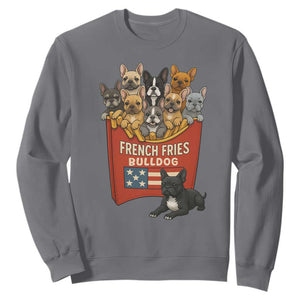 Funny French Fries Bulldog Sweatshirt Dog Lover Gift TS12 Charcoal Print Your Wear
