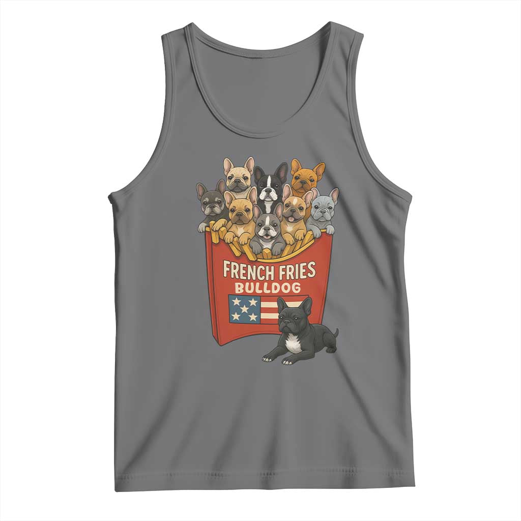 Funny French Fries Bulldog Tank Top Dog Lover Gift TS12 Black Heather Print Your Wear