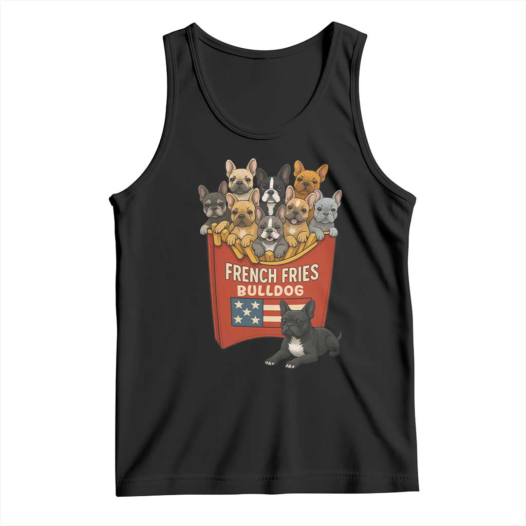 Funny French Fries Bulldog Tank Top Dog Lover Gift TS12 Black Print Your Wear