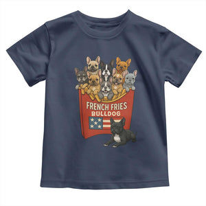 Funny French Fries Bulldog Toddler T Shirt Dog Lover Gift TS12 Navy Print Your Wear
