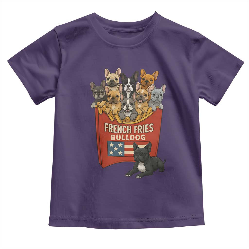 Funny French Fries Bulldog Toddler T Shirt Dog Lover Gift TS12 Purple Print Your Wear