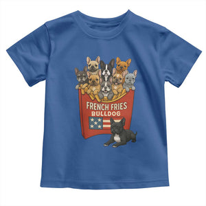 Funny French Fries Bulldog Toddler T Shirt Dog Lover Gift TS12 Royal Blue Print Your Wear