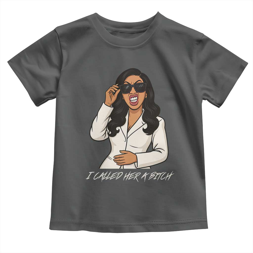 Funny Attitude Sarcasm Toddler T Shirt I Called Her A Bitch TS12 Dark Heather Print Your Wear