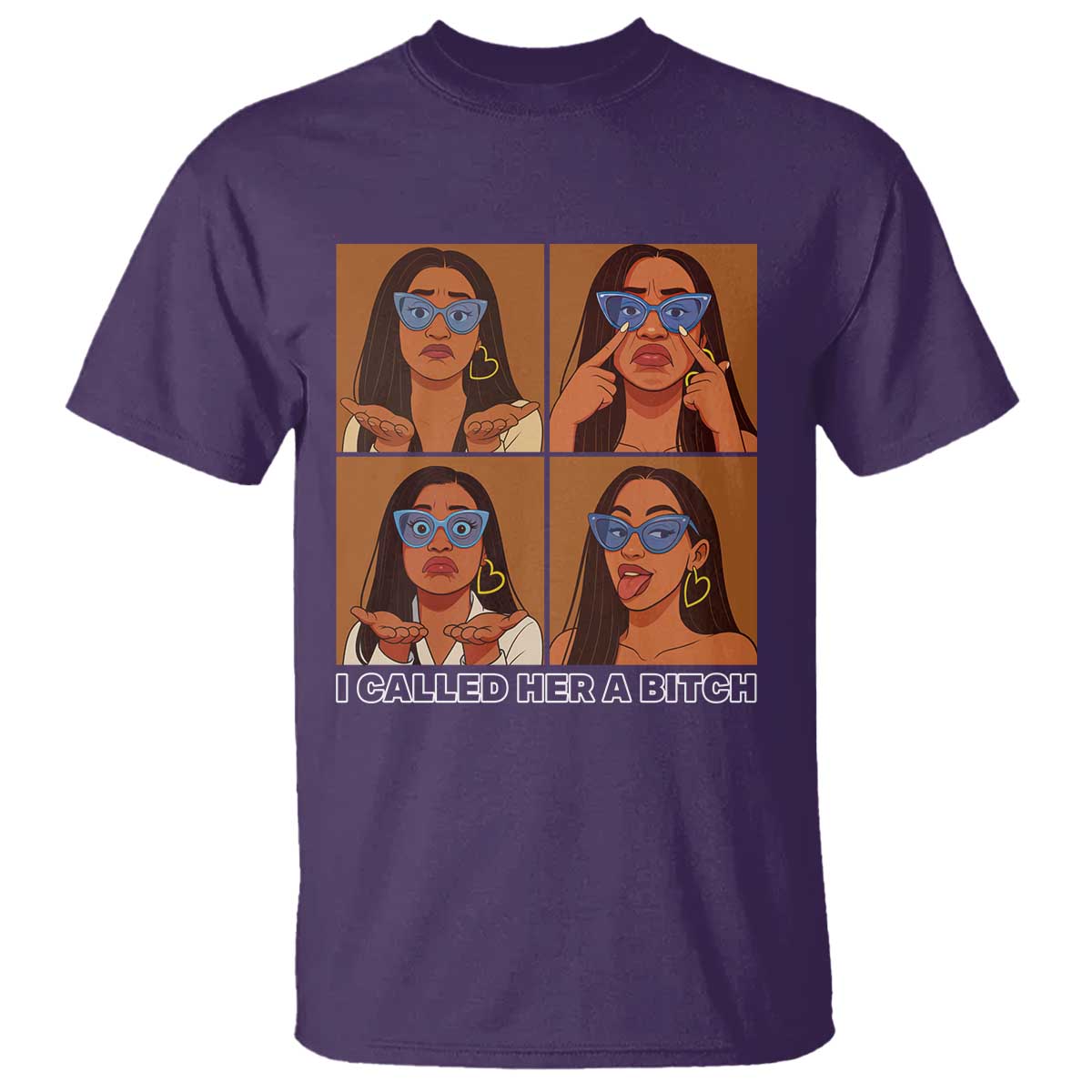 I Called Her A Bitch T Shirt Funny Court Sarcasm TS12 Purple Print Your Wear