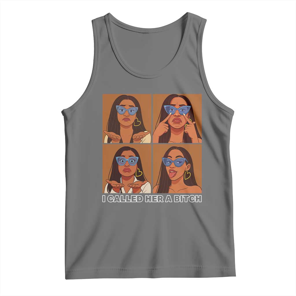 I Called Her A Bitch Tank Top Funny Court Sarcasm TS12 Black Heather Print Your Wear