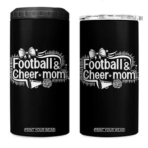 Football And Cheer Mom Quote 4 in 1 Can Cooler Tumbler Sport Cheerleading Season Gift TS12 One Size: 16 oz Black Print Your Wear