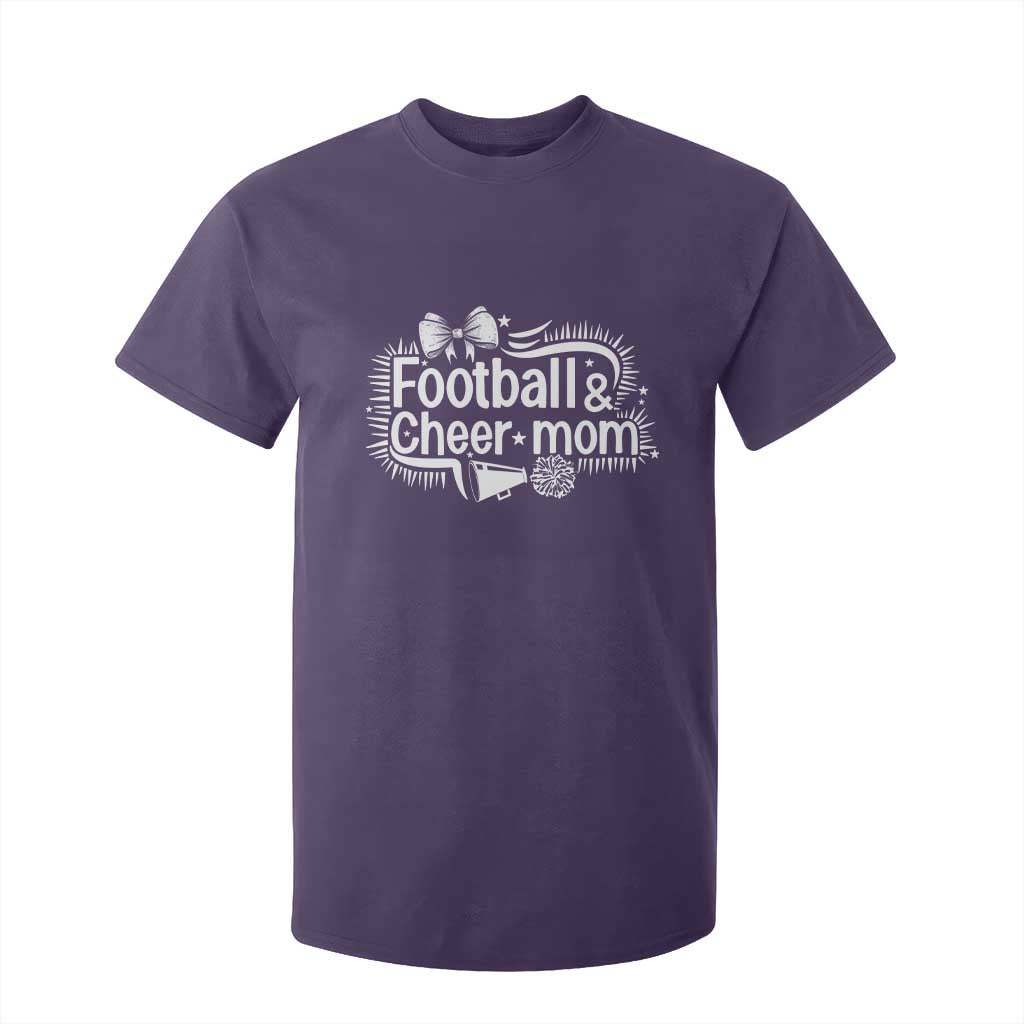 Football And Cheer Mom Quote T Shirt For Kid Sport Cheerleading Season Gift TS12 Purple Print Your Wear