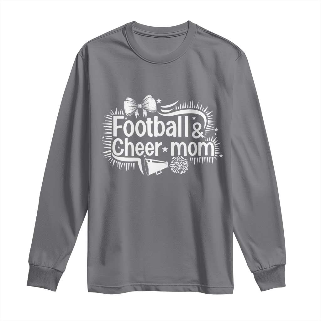 Football And Cheer Mom Quote Long Sleeve Shirt Sport Cheerleading Season Gift TS12 Charcoal Print Your Wear