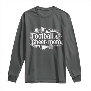 Football And Cheer Mom Quote Long Sleeve Shirt Sport Cheerleading Season Gift TS12 Dark Heather Print Your Wear