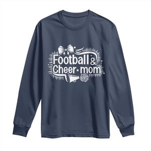 Football And Cheer Mom Quote Long Sleeve Shirt Sport Cheerleading Season Gift TS12 Navy Print Your Wear