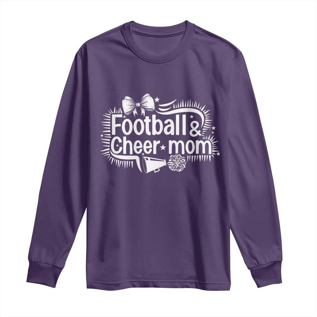 Football And Cheer Mom Quote Long Sleeve Shirt Sport Cheerleading Season Gift TS12 Purple Print Your Wear