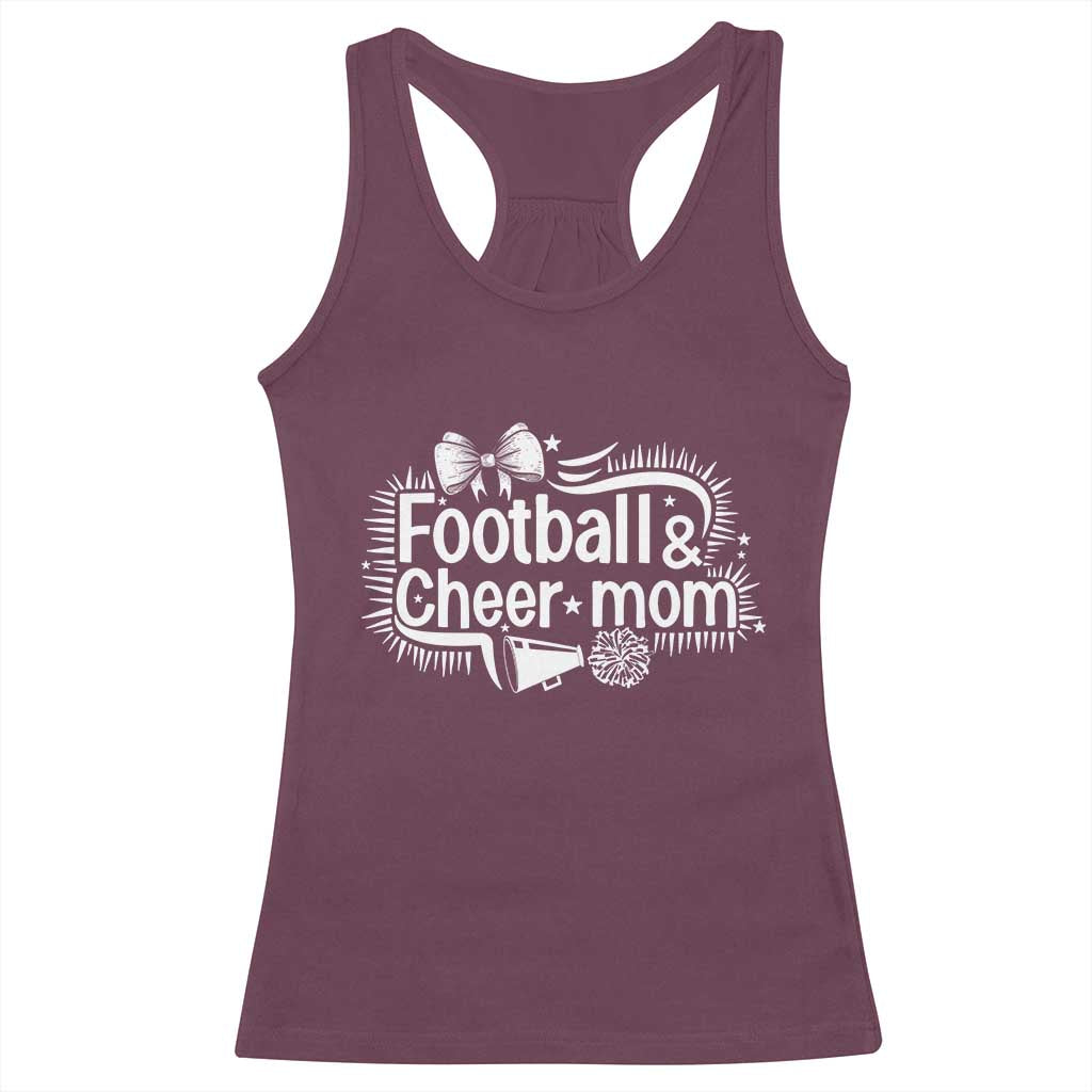Football And Cheer Mom Quote Racerback Tank Top Sport Cheerleading Season Gift TS12 Maroon Print Your Wear