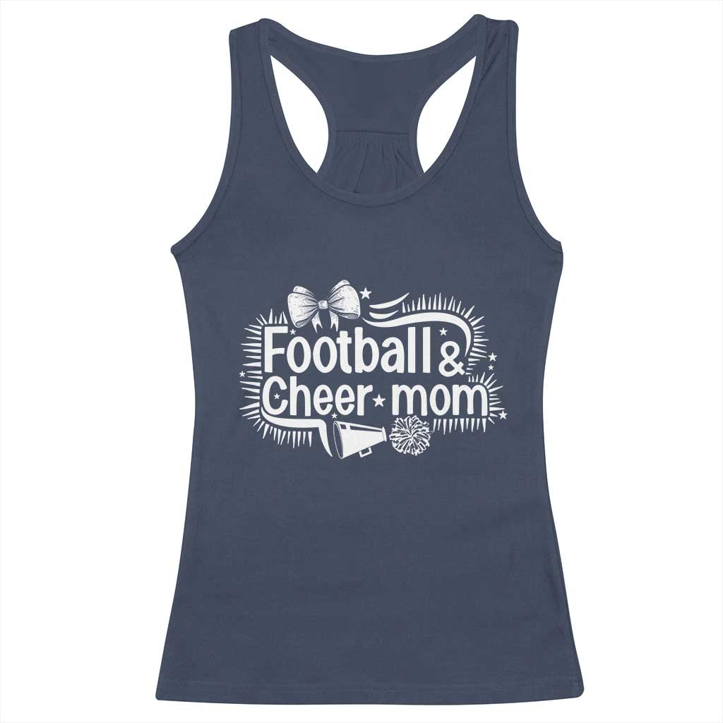 Football And Cheer Mom Quote Racerback Tank Top Sport Cheerleading Season Gift TS12 Navy Print Your Wear