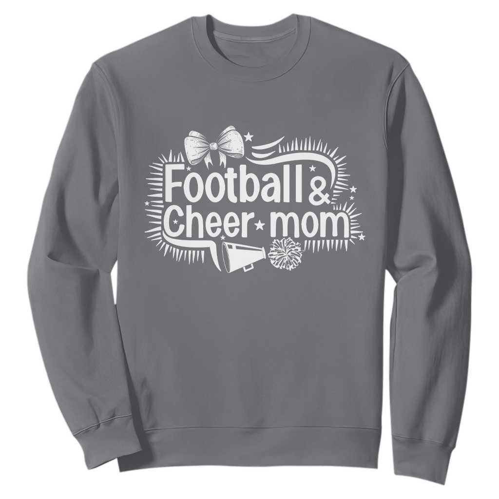 Football And Cheer Mom Quote Sweatshirt Sport Cheerleading Season Gift TS12 Charcoal Print Your Wear