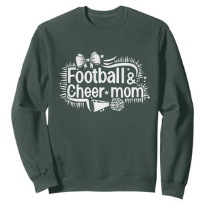 Football And Cheer Mom Quote Sweatshirt Sport Cheerleading Season Gift TS12 Dark Forest Green Print Your Wear