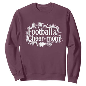 Football And Cheer Mom Quote Sweatshirt Sport Cheerleading Season Gift TS12 Maroon Print Your Wear