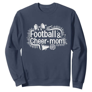 Football And Cheer Mom Quote Sweatshirt Sport Cheerleading Season Gift TS12 Navy Print Your Wear