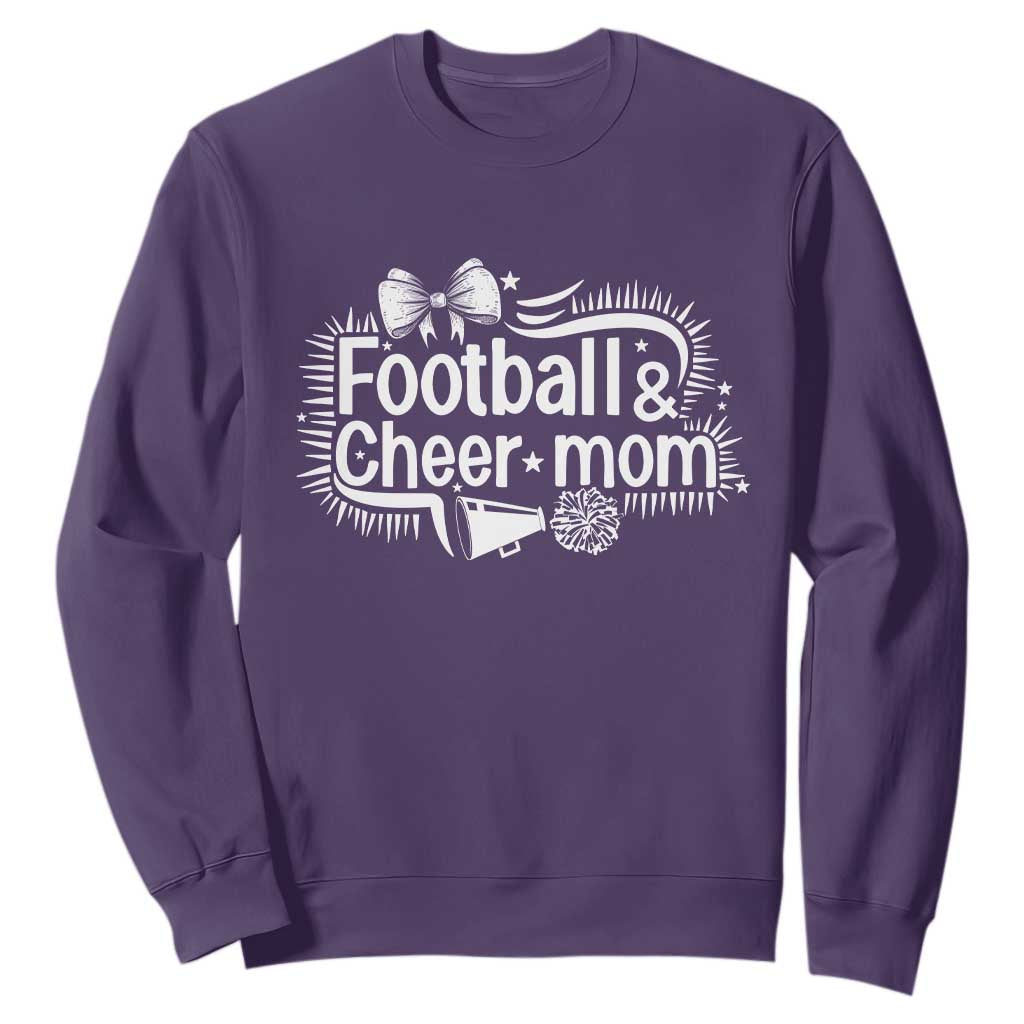 Football And Cheer Mom Quote Sweatshirt Sport Cheerleading Season Gift TS12 Purple Print Your Wear