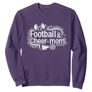 Football And Cheer Mom Quote Sweatshirt Sport Cheerleading Season Gift TS12 Purple Print Your Wear