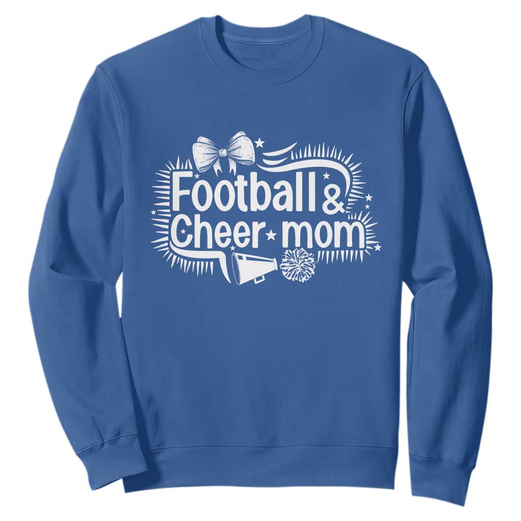 Football And Cheer Mom Quote Sweatshirt Sport Cheerleading Season Gift TS12 Royal Blue Print Your Wear