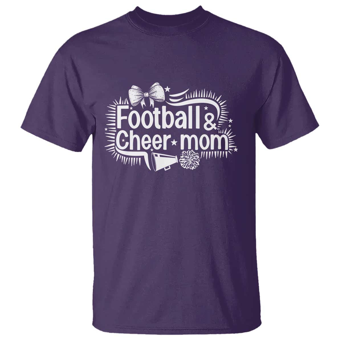Football And Cheer Mom Quote T Shirt Sport Cheerleading Season Gift TS12 Purple Print Your Wear