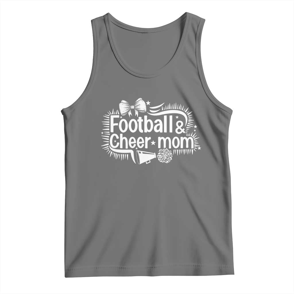 Football And Cheer Mom Quote Tank Top Sport Cheerleading Season Gift TS12 Black Heather Print Your Wear