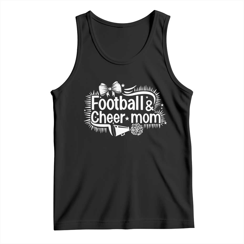 Football And Cheer Mom Quote Tank Top Sport Cheerleading Season Gift TS12 Black Print Your Wear