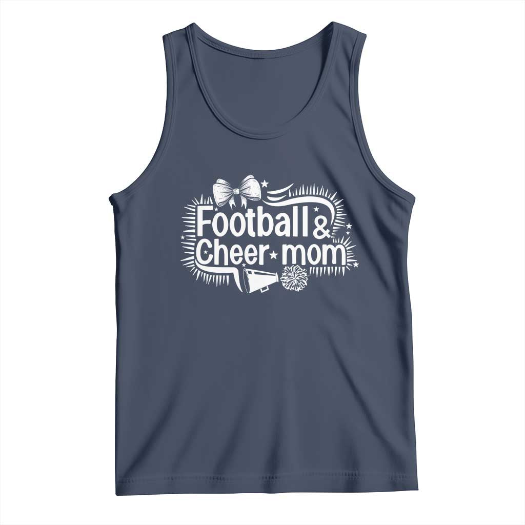 Football And Cheer Mom Quote Tank Top Sport Cheerleading Season Gift TS12 Navy Print Your Wear