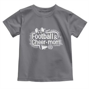 Football And Cheer Mom Quote Toddler T Shirt Sport Cheerleading Season Gift TS12 Charcoal Print Your Wear