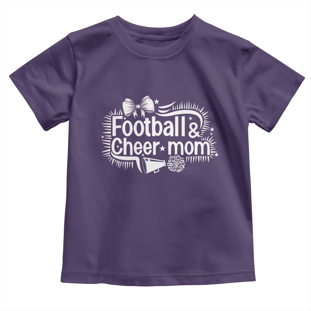 Football And Cheer Mom Quote Toddler T Shirt Sport Cheerleading Season Gift TS12 Purple Print Your Wear