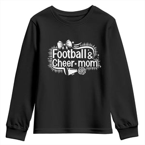 Football And Cheer Mom Quote Youth Sweatshirt Sport Cheerleading Season Gift TS12 Black Print Your Wear