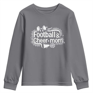 Football And Cheer Mom Quote Youth Sweatshirt Sport Cheerleading Season Gift TS12 Charcoal Print Your Wear
