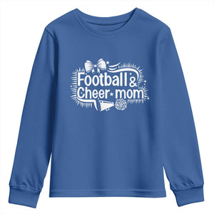 Football And Cheer Mom Quote Youth Sweatshirt Sport Cheerleading Season Gift TS12 Royal Blue Print Your Wear