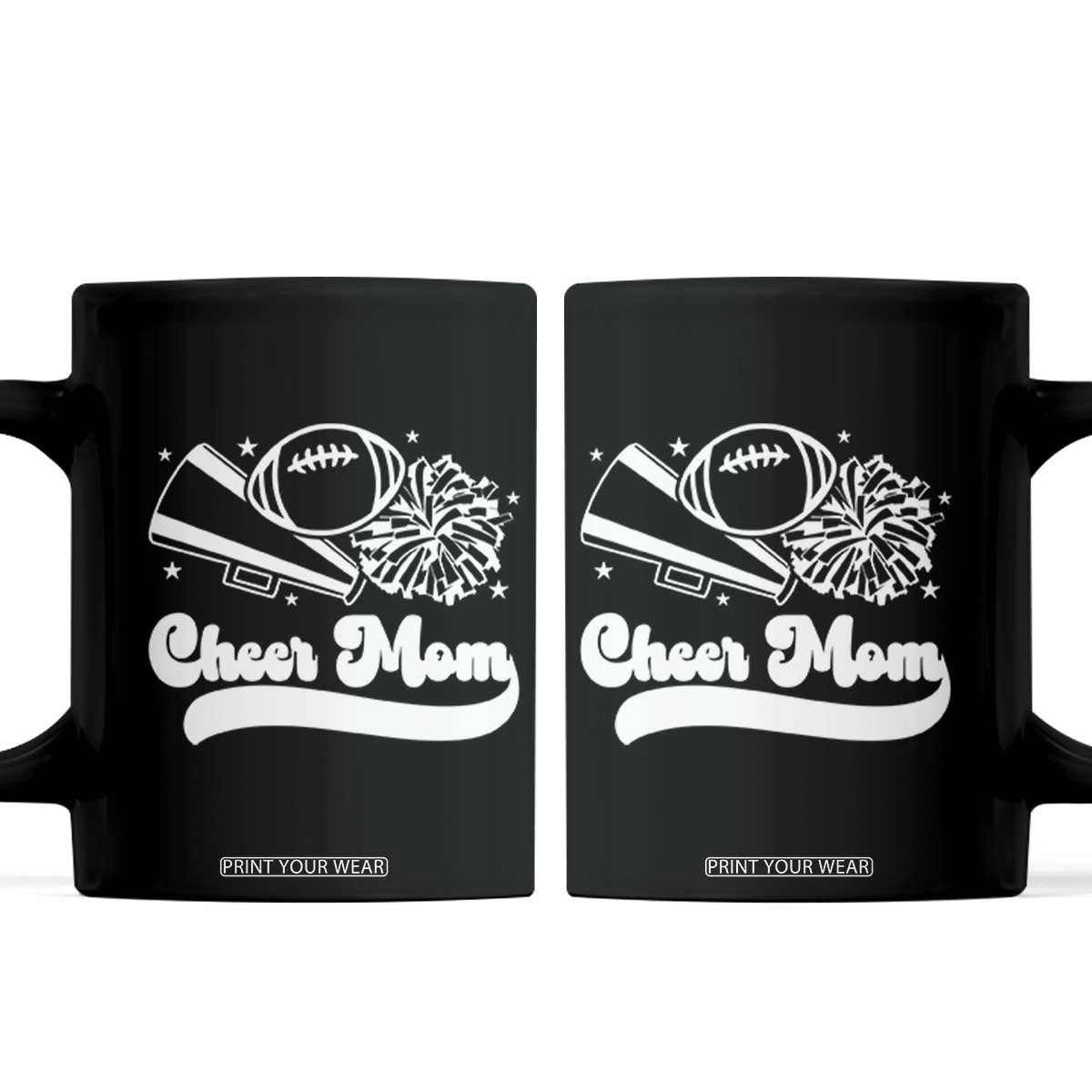 Cheer Mom Football Game Day Coffee Mug Cheerleader Team Spirit Gift TS12 Black Print Your Wear