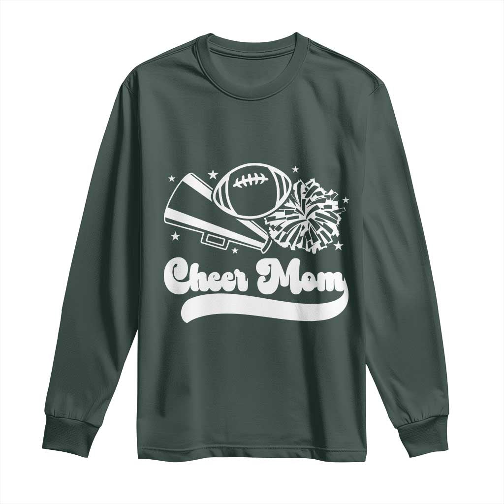 Cheer Mom Football Game Day Long Sleeve Shirt Cheerleader Team Spirit Gift TS12 Dark Forest Green Print Your Wear
