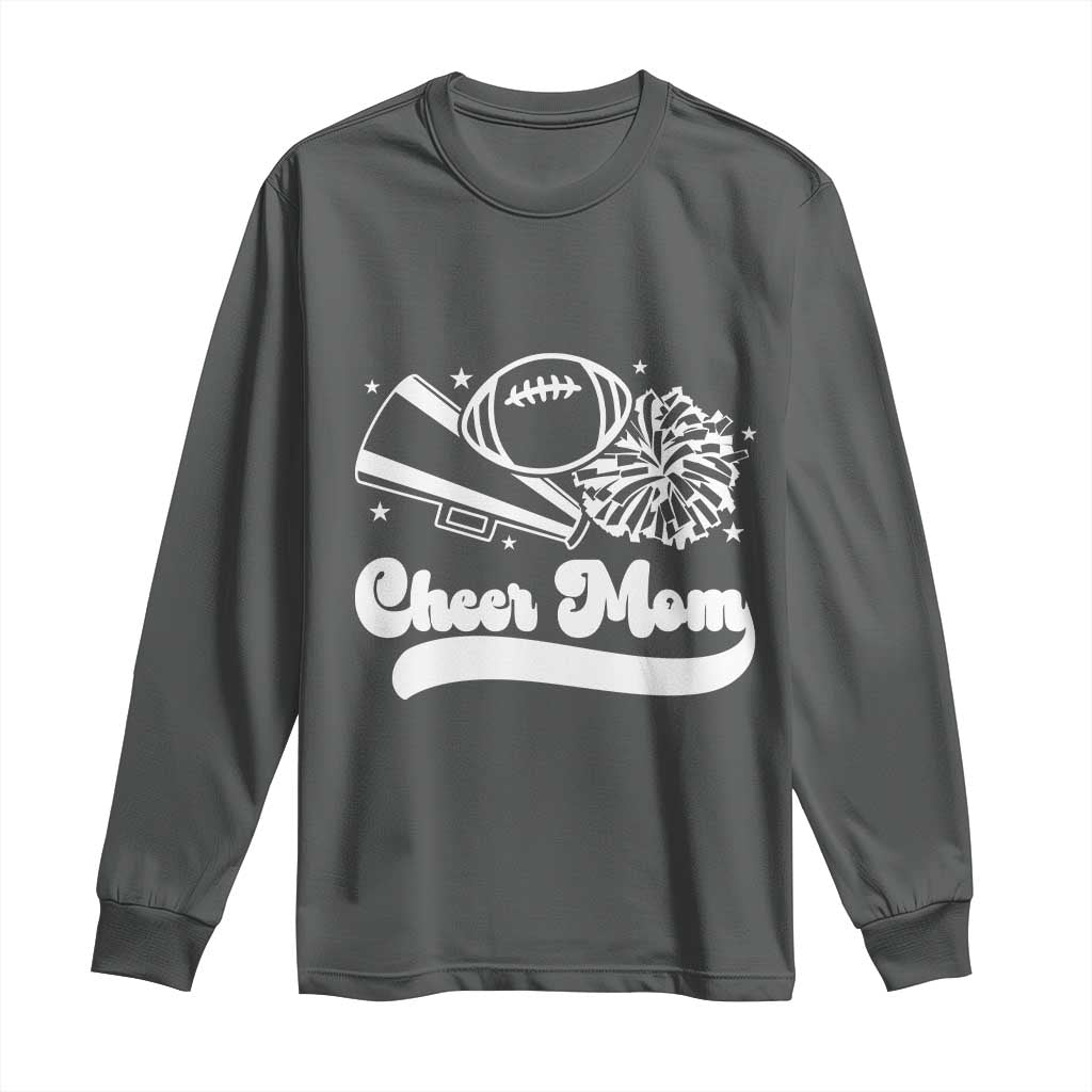 Cheer Mom Football Game Day Long Sleeve Shirt Cheerleader Team Spirit Gift TS12 Dark Heather Print Your Wear