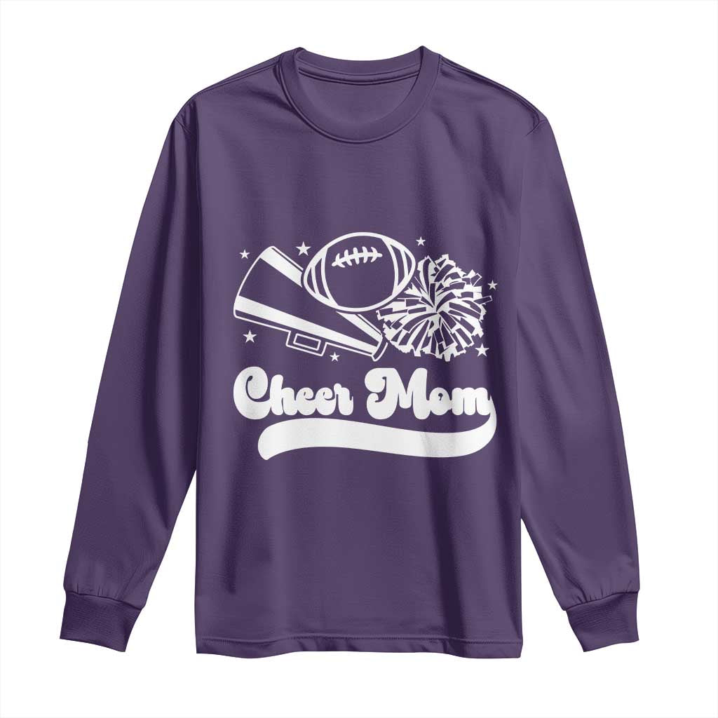 Cheer Mom Football Game Day Long Sleeve Shirt Cheerleader Team Spirit Gift TS12 Purple Print Your Wear